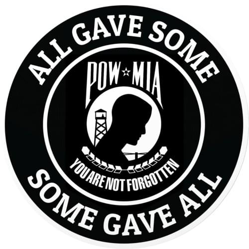 Hot Sell Veteran Sticker Vinyl Decal Prisoner of War Laptop Car Auto Suitable for POW MIA Cover Scratches Waterproof