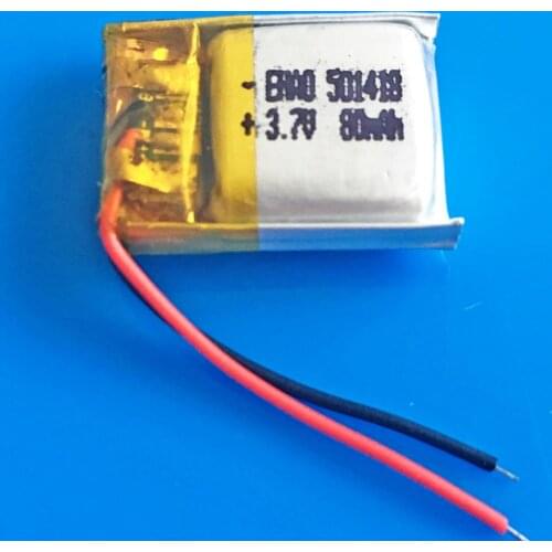 501418 3.7V 80mAh lithium polymer Lipo rechargeable battery for MP3 MP4 GPS bluetooth headset video pen camera 5x14x18mm