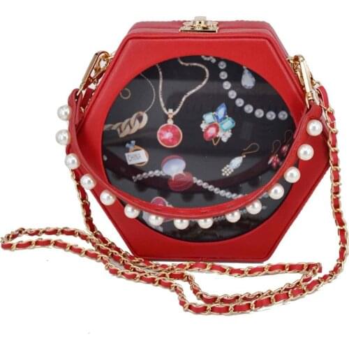 Fashion Box Transparent Shoulder Bags Women White Black Red hard Candy Bags Purse Handbags sac a main femme Crossbody Bags