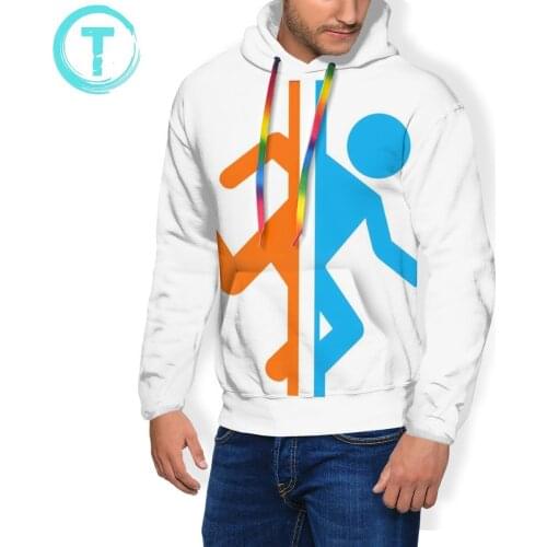 Portal 2 Hoodie Portal 2 Hoodies Popular Mens Pullover Hoodie Autumn Oversized White Loose Long Length Hoodies