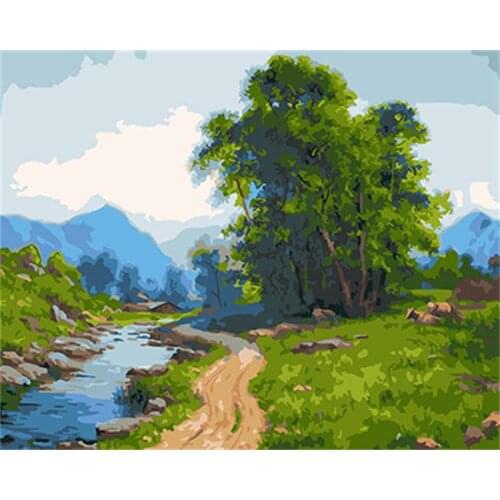 PAINTBOY Landscape Framed Pictures DIY Painting By Numbers Acrylic Painting On Canvas Wall Art For Living Room Home Decor