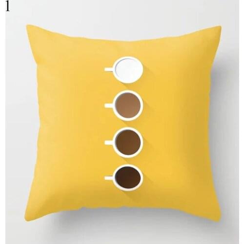 Yellow Print Cushion Pillow Covers Geometric Throw Pillow Case for Home Chair Sofa Decoration Cushion square Pillowcases 45*45cm