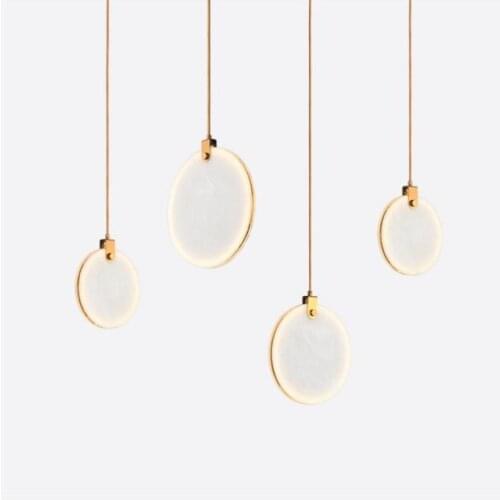 Designed by Milan, Italy, a new round imitation marble staircase transition model room hall combination chandelier