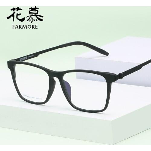 The new spectacle frame elegant comfortable big face brand full frame plastic steel glasses frame flat light mirror