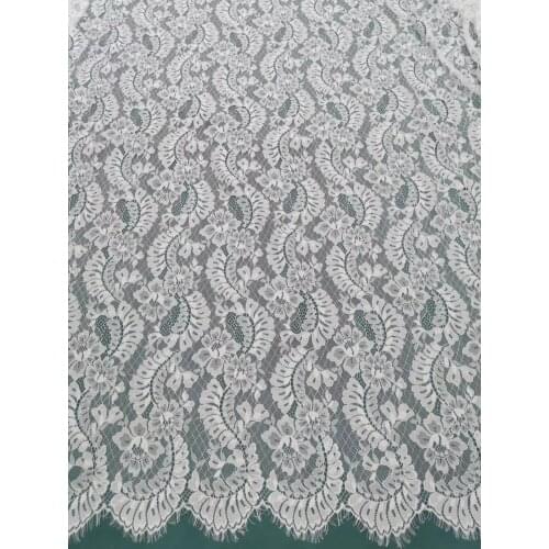 Wholesale high quality custom Ivory flower soft wedding lace fabric embroidered lace