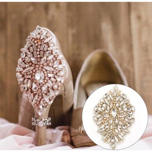 Rhinstone Shoe Applique Crystal Beading Handmade DIY Bridal Belts For Wedding Dress Prom Evening Dress Decoration