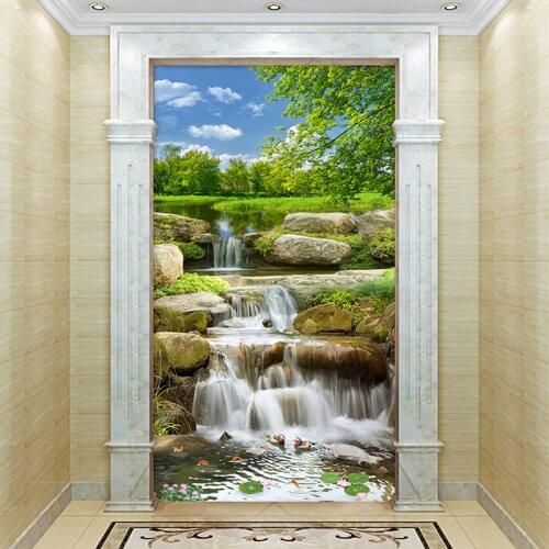 Custom 3D Photo Wallpaper Small Creek Running Water Nature Landscape Large Murals Living Room Entrance Corridor Backdrop Mural