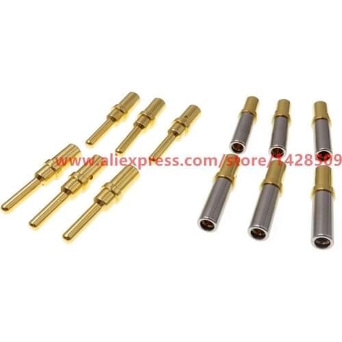 50 Pcs DTP 0460-220-1231 0462-210-1231 Gold Plated 12-14AWG Stainless Steel Pin Automotive Connector Terminal For Deutsch