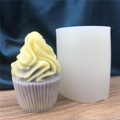 3D Silicone Ice Cream Shape Muffin Cups Candle Mold Cupcake Soap Fondant Mold Candy Cake Decorating Tools
