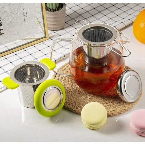 Tea Infuser with Scoop Double Handles for Hanging on Teapots Mugs Cups to Steep Loose Leaf Tea and Coffee