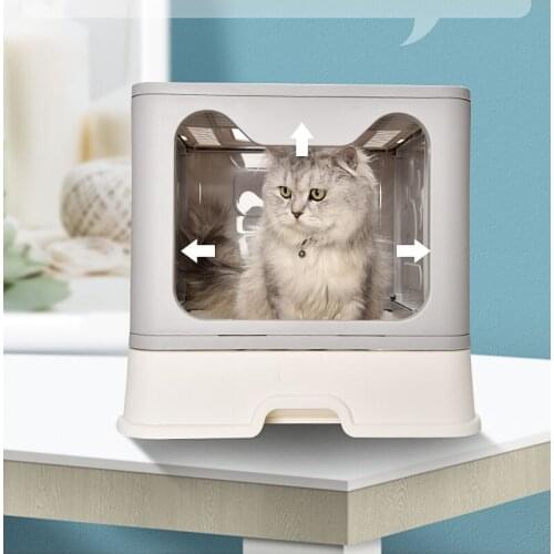 Foldable Cat Litter Box with Lid Enclosed Cat Potty Top Entry Anti-Splashing Cat Toilet Easy To Clean Load Bearing 10kg