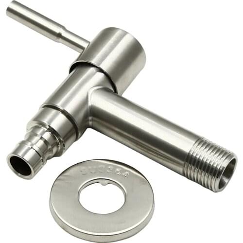 1PC 304 Stainless Steel T-word Shaped Washing Machine Water Faucet Hot Modern Garden Fast Open Faucet/ Wall Mounted Taps Bibcock