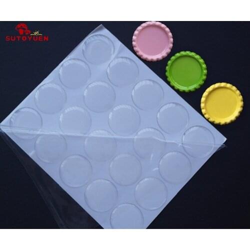 Sutoyuen 120pcs Both Side Colored Flattened Bottle Caps +120pcs 1" 25.4mm Round Clear Epoxy Domes for Hairbow Jewelry Crafts