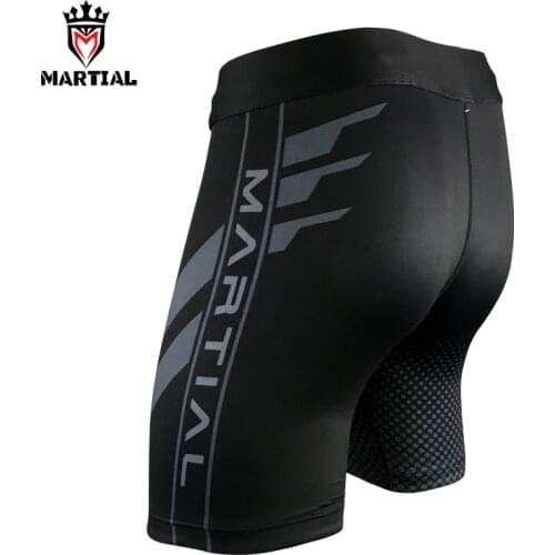 Martial :NEW ARRIVAL black/grey COMPRESSION SHORTS QUICK DRY RUNNING SHORTS