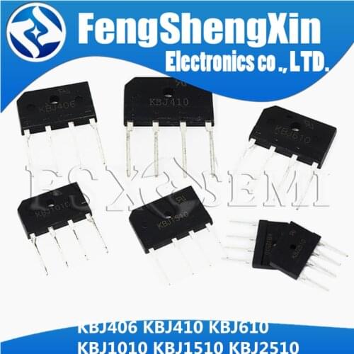 5pcs KBJ406 KBJ410 KBJ610 KBJ1010 KBJ1510 KBJ2510 DIP-4 Brigde rectifier