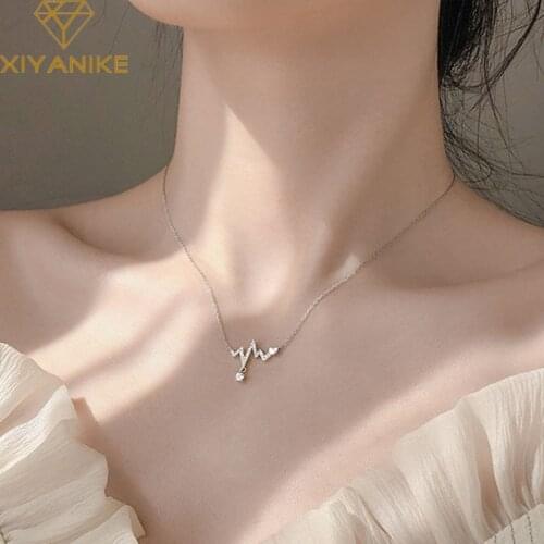 XIYANIKE 25 Sterling Silver Sparkling Zircon Chain Necklace for Women Creative Trendy Geometric Elegant Party Jewelry Gifts