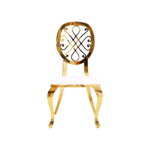 Factory direct selling stainless steel plated titanium hotel dining chair wedding banquet chair modern home living room chair