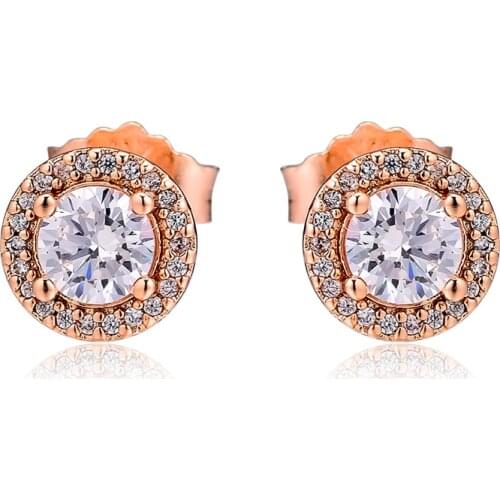 Genuine 925 Sterling Silver Classic Elegance Stud Earrings for Women Jewelry Making brincos aretes kolczyki Wholesale
