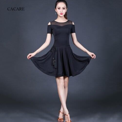 CACARE Latin Dance Dress for Women Latin Dress Fringe Salsa Latin Dance Competition Dresses D0140 Big Hem