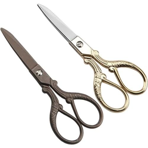 1PC 12.8 cm x 5 cm Retro Gold/Bronze Tailors Scissors Antique Design Embroidery Sewing Scissors DIY Hand Tool