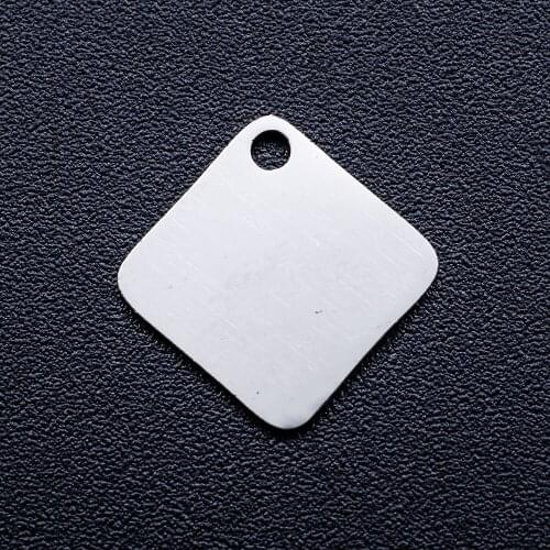 10pcs/lot Simple Square DIY Jewelry Charms Wholesale 100% Stainless Steel Pendant Accessories Dropshipping Never Tarnish