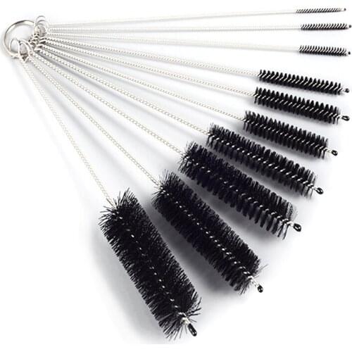 10Pcs//lot Baby Bottle Brushes Cleaner cleaning brush Stainless Steel Wash Drinking Feeding brushes Shisha hookah accessories