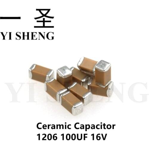 100pcs 100uF X5R 20% 16V 1206 107 smd capacitor