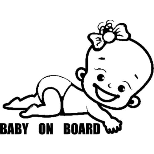 16CM*11.9CM BABY ON BOARD Car Decal Vinyl Lovely Girl Sticker Black/Silver C10-00744