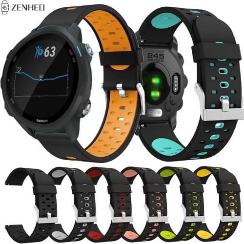 20mm Silicone Strap for Garmin Forerunner 245 245M 645 Smart Watch Band Replacement Watchband For Garmin Vivoactive 3