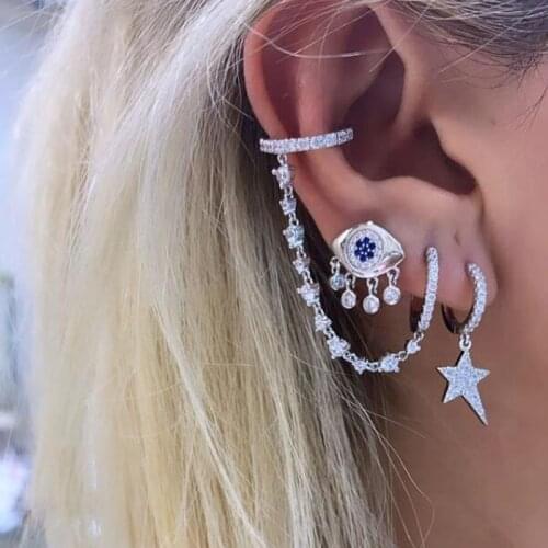 2021 New Arrive High Quality Gorgeous Luxury Women Fashion Jewelry Green White Rainbow CZ Beaded Link Chain Long Tassel Earrings