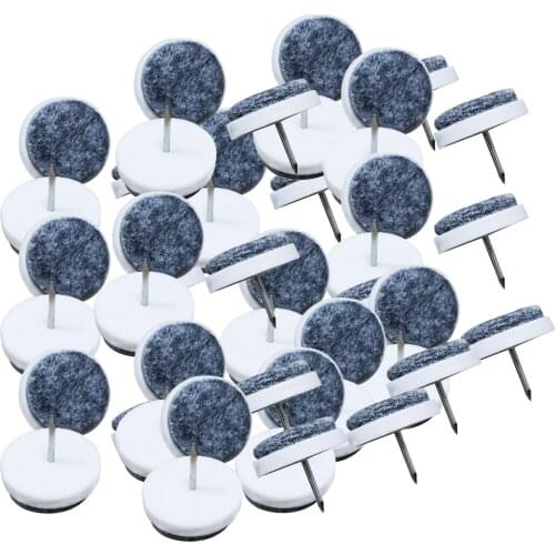 50pcs Furniture Glides Nail on Felt Pads Floor Protector Wood Table Chair Chair Leg Feet Glides