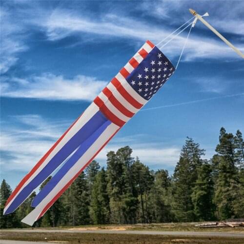 American Flag Windsock Embroidered Stars Stripes Windsock Color Printing USA Patriotic Rainbow Weather Vane Garden Decoration