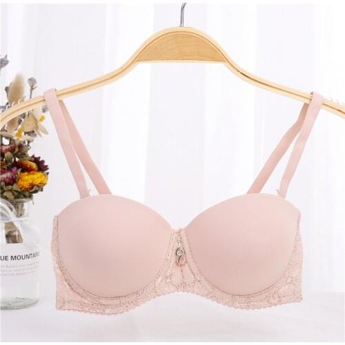 Black white double size super Push Up bra Sexy Women Lace Bralette Lingerie Small Breast Bra sleep deep u party wedding bra