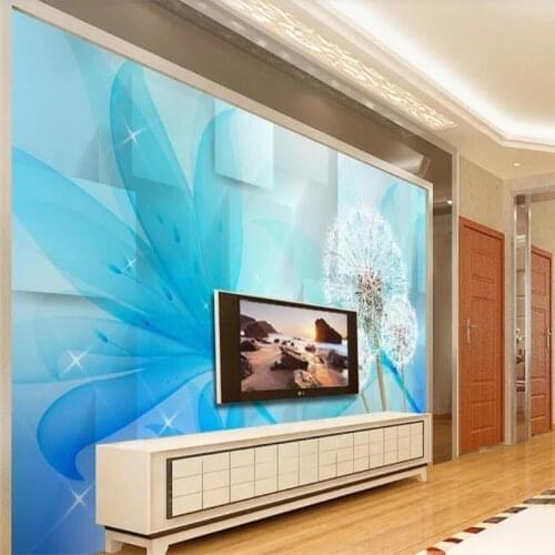 Decorative wallpaper 3D dandelion background wall