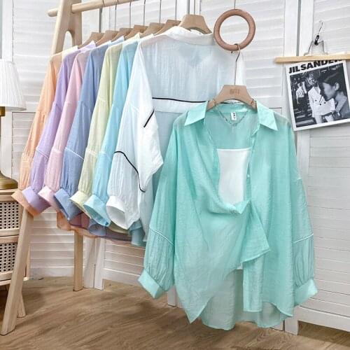 Cheap wholesale 2021 spring summer autumn fashion casual ladies work women Blouse woman overshirt female OL purple top Vy164