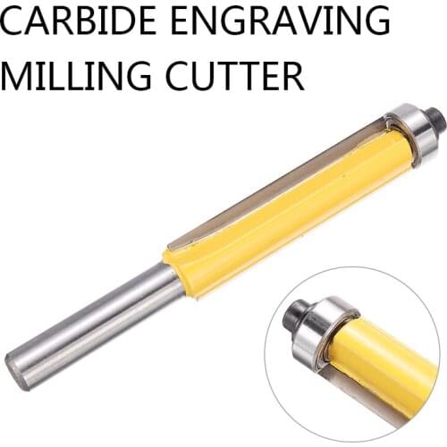 1pc 8mm Shank Alloy Trimming Router Cutter 1/2inch Flush Bearing Wood Template Drill Bit Wood Milling Graver