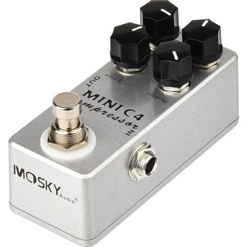 Moskyaudio Guitar Effect Pedal Bass Guitar Compressor Pedal Mini C4 Compressor True Bypass Rotate Sustain Attack Guitar Parts