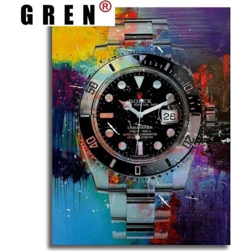 GREN Abstract Canva Painting Poster Print Colorful Watch Nordic Style Sofa Wall Art Picture Home Decor For Living Room Unframed