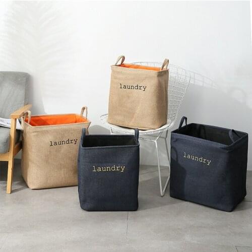 JSWORK Dirty Laundry Basket Toy Storage Organizer Box Home Office Linen Bucket for Underwear Foldable Double Thickening Large