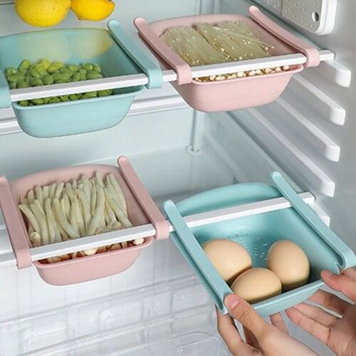Kitchen Refrigerator Storage Rack Basket Pull-out Refrigerator Storage Box Holder Fruit Egg Drawer Shelf Home Storage Organizer