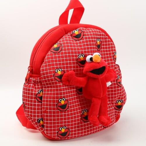 LISM Sesame street Elmo Plush Backpack Plush Bags Cartoon Stuffed Fluffy School Backpacks Unisex New