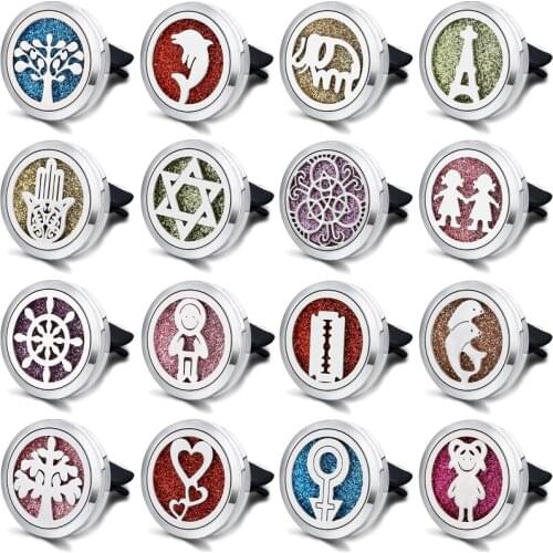 Magnetic Car Air Freshener Stainless Vent Freshener Essential Oil Diffuser Car Clip Aromatherapy Pendants