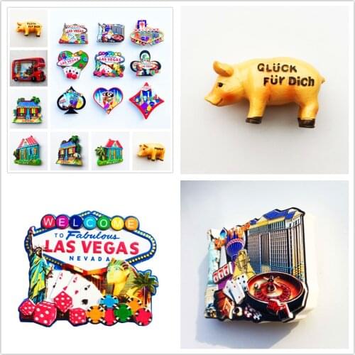 U.S.A Europe and America area scenery Fridge Magnets Tourism Souvenir Refrigerator Magnetic Sticker Collection Handicraft Gift