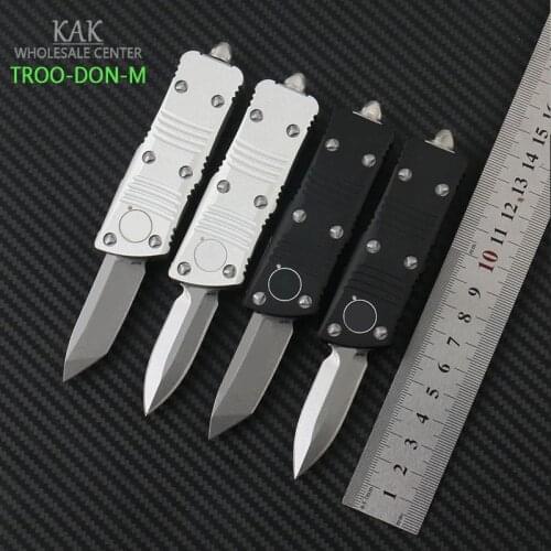 KAK Micro knife Mini Autom pocket knife Stone washed D2 steel T6-6061 aviation aluminum alloy handle Outdoor camping EDC Knives