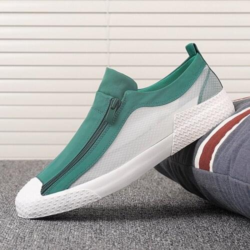 Mens Canvas Shoes Breathable Outdoor Casual Shoes Men Black Comfortable Slip-on Loafers Lazy Driving Shoes 2020 New