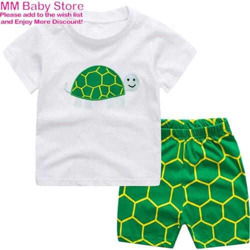 New Summer Clothing For Boys 1-7Years Pajamas Childrens Clothes Short Sleeve Sets Cartoon Suit Cotton Kids Clothing