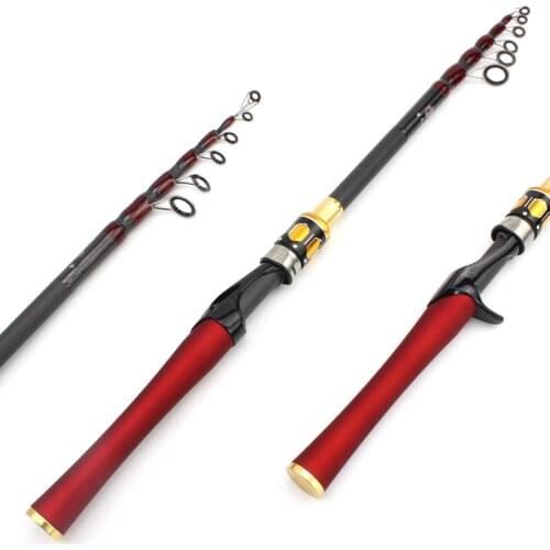 NEW 1.8m 2.1m 2.4m 2.7m carbon lure rod fast Spinning Casting Rod Portable Telescopic Fishing Rod Pole Fishing Tackle pesca