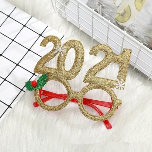 2021 New Christmas Snowflake Digital Glasses Christmas Party Show Dress Up Christmas Decoration Glasses Xmas Party Decor#6622