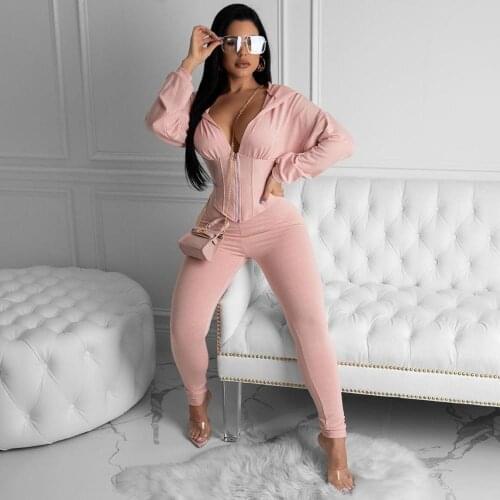 New Two Piece Womens Sets 2020 Tracksuit Women Festival Clothing Fall Winter Top+Pant Suits 2 Piece Club Outfits Matching Sets