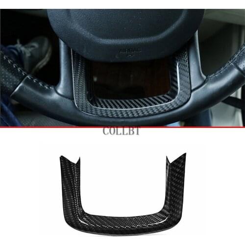 New Arrival Real Carbon Fiber Car Steering Wheel Decoration Trim For Range Rover Sport 2014-2019 For Range Rover Velar 2017-2020